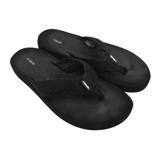 Teva Womens Black Comfortable Casual Woven Strap Flip Flop Sandals Size 11 - Picture 2 of 7